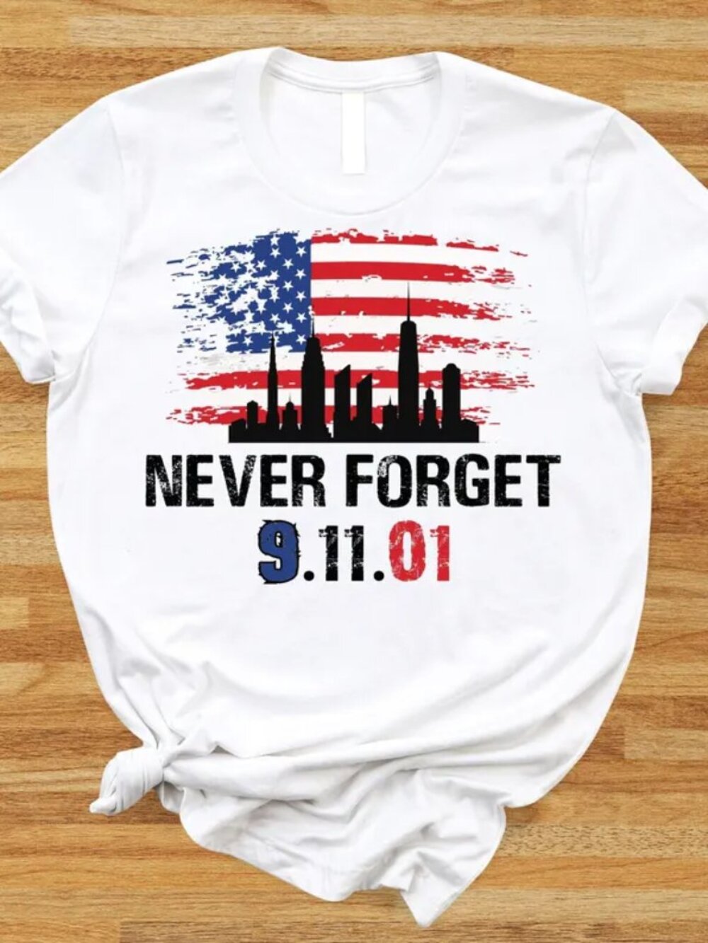 Never Forget 9-11 T-Shirt, Twin Towers,Patriotic Tee